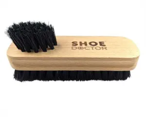 Shoe Doctor Shoe Brush Twin Tuffted with Wooden Handle
