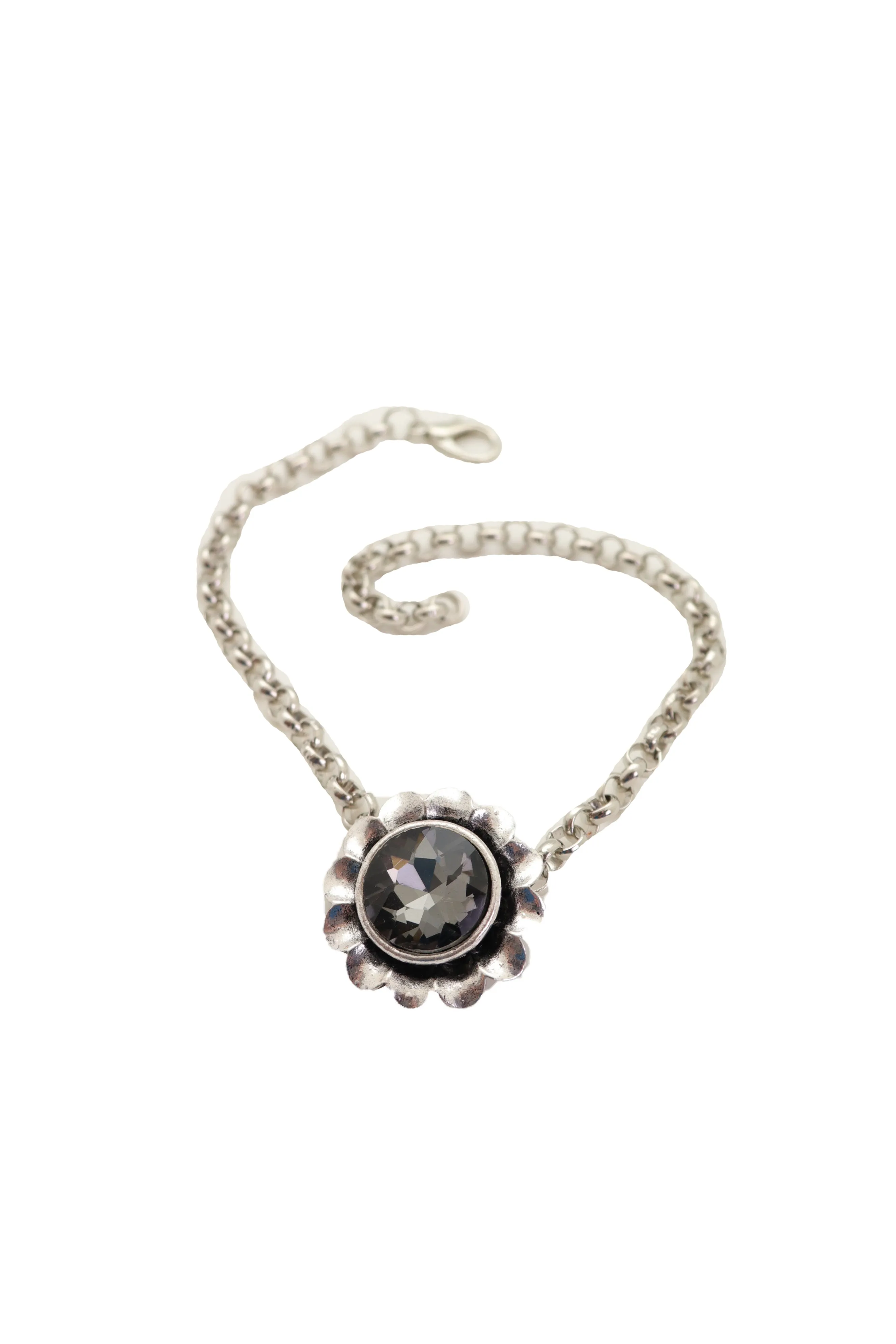 Silver Metal Chain Western Boot Bracelet Shoe Anklet Bling Flower Charm