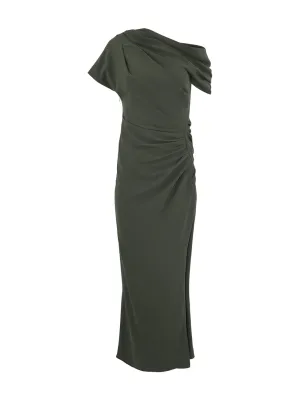 Simkhai Kally Short Sleeve Draped Midi Dress in Everest
