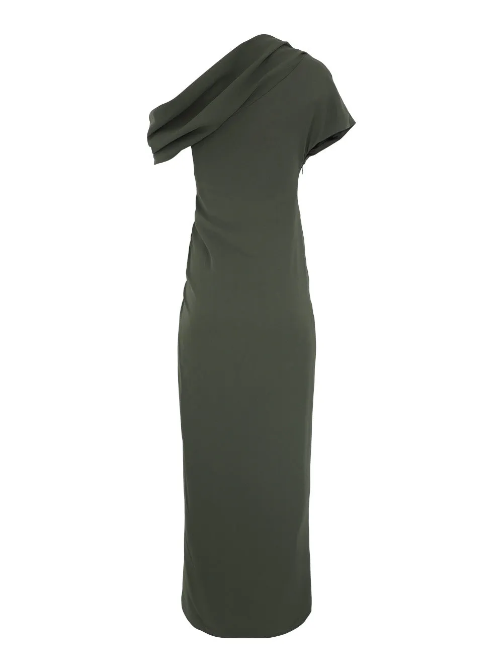 Simkhai Kally Short Sleeve Draped Midi Dress in Everest