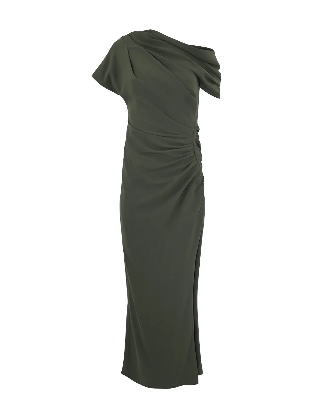 Simkhai Kally Short Sleeve Draped Midi Dress in Everest