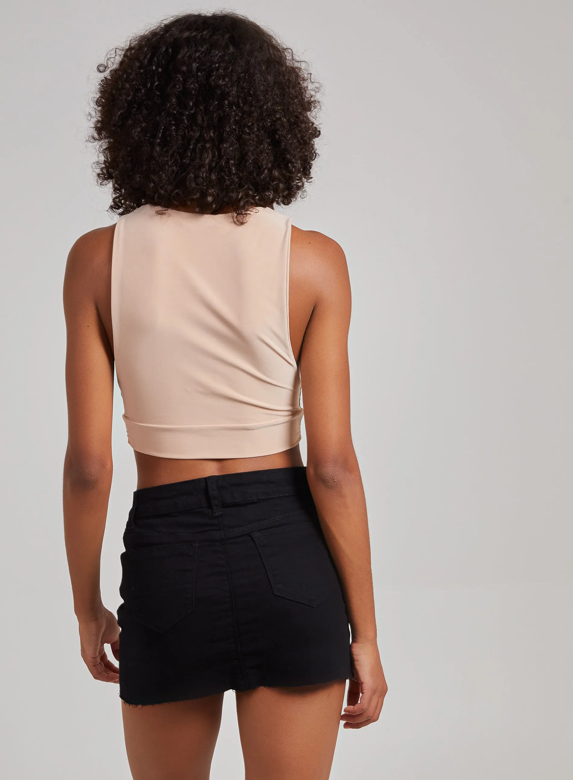 Sleeveless Slinky Crop Top