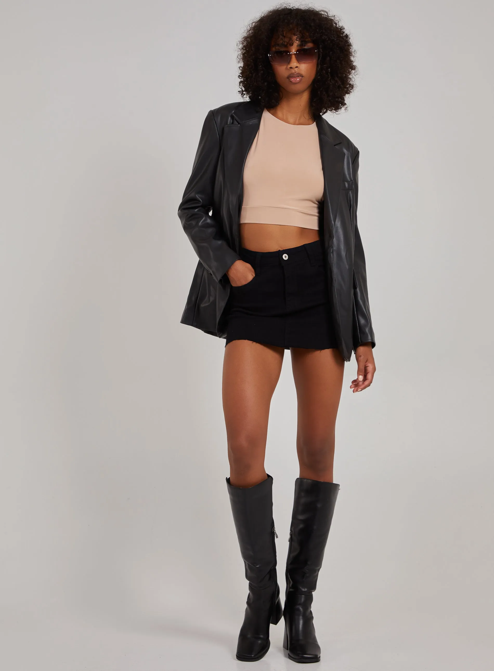 Sleeveless Slinky Crop Top