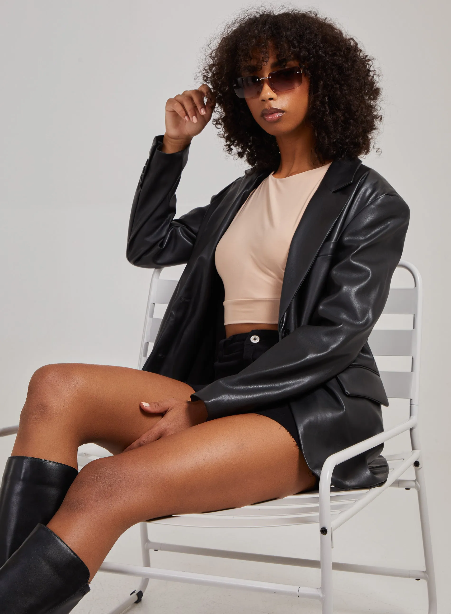 Sleeveless Slinky Crop Top