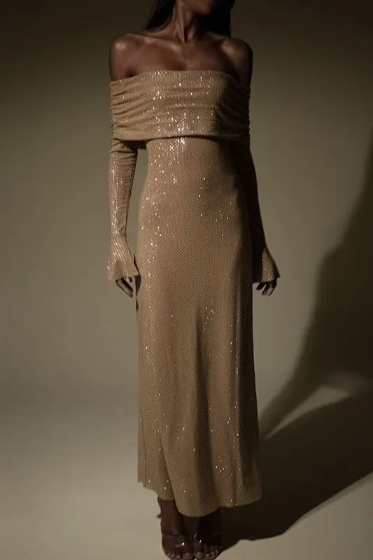 slim one-line collar dress