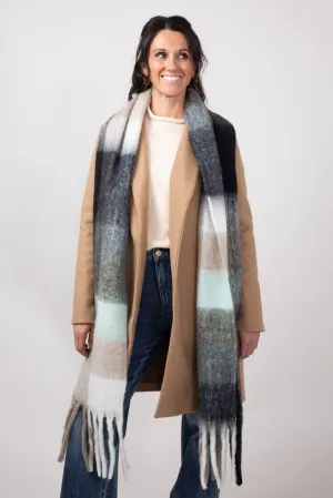 Soft & Cozy Plaid Scarf for Women in Black | WCLI20077-BLK