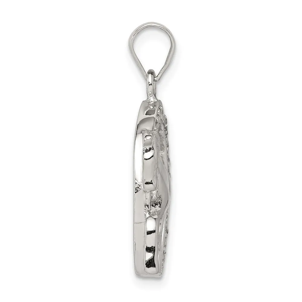 Sterling Silver Horse & Horseshoe CZ Pendant