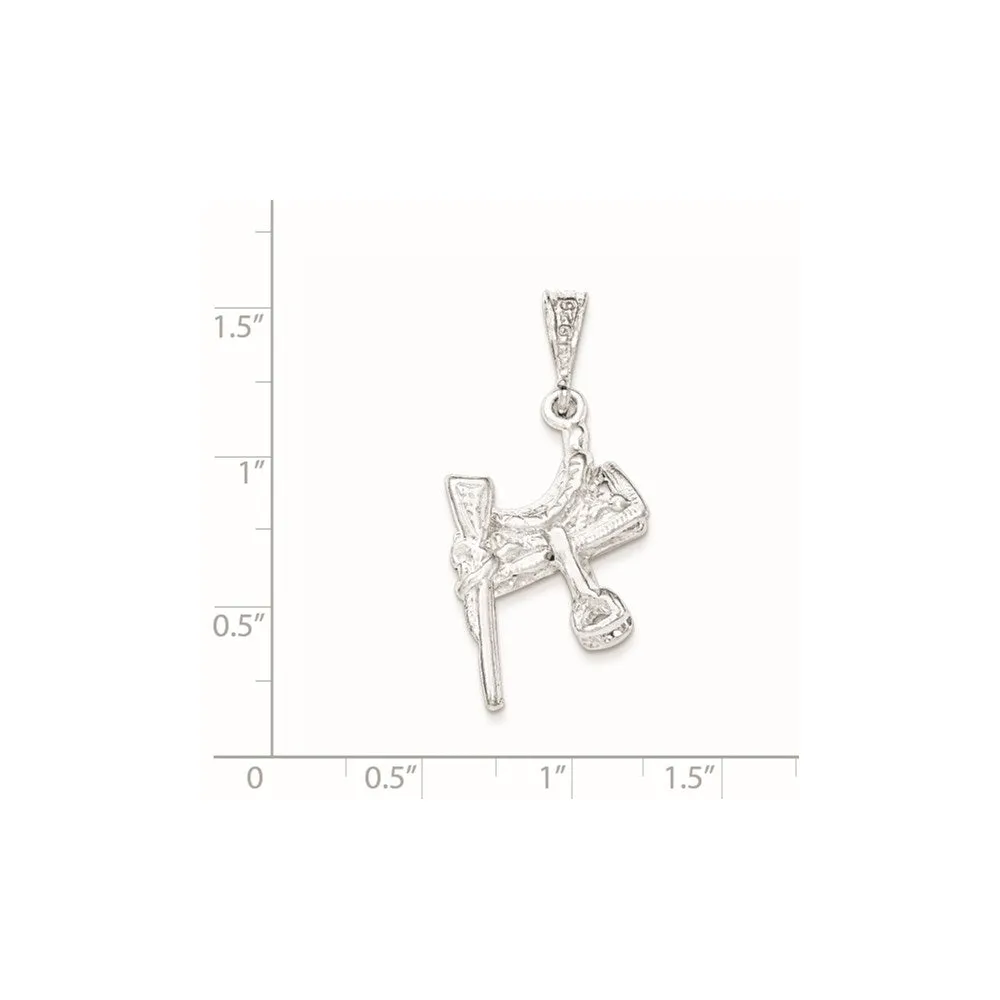 Sterling Silver Polished Saddle Pendant
