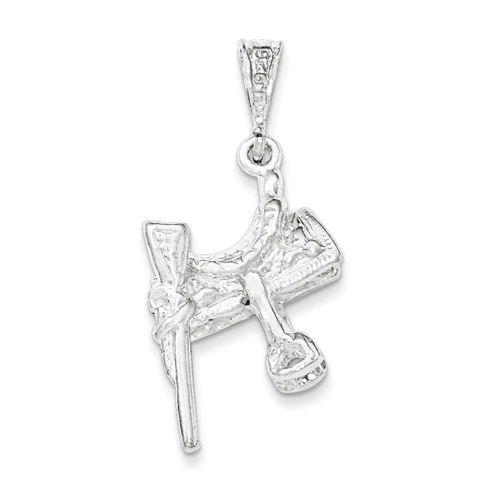 Sterling Silver Polished Saddle Pendant