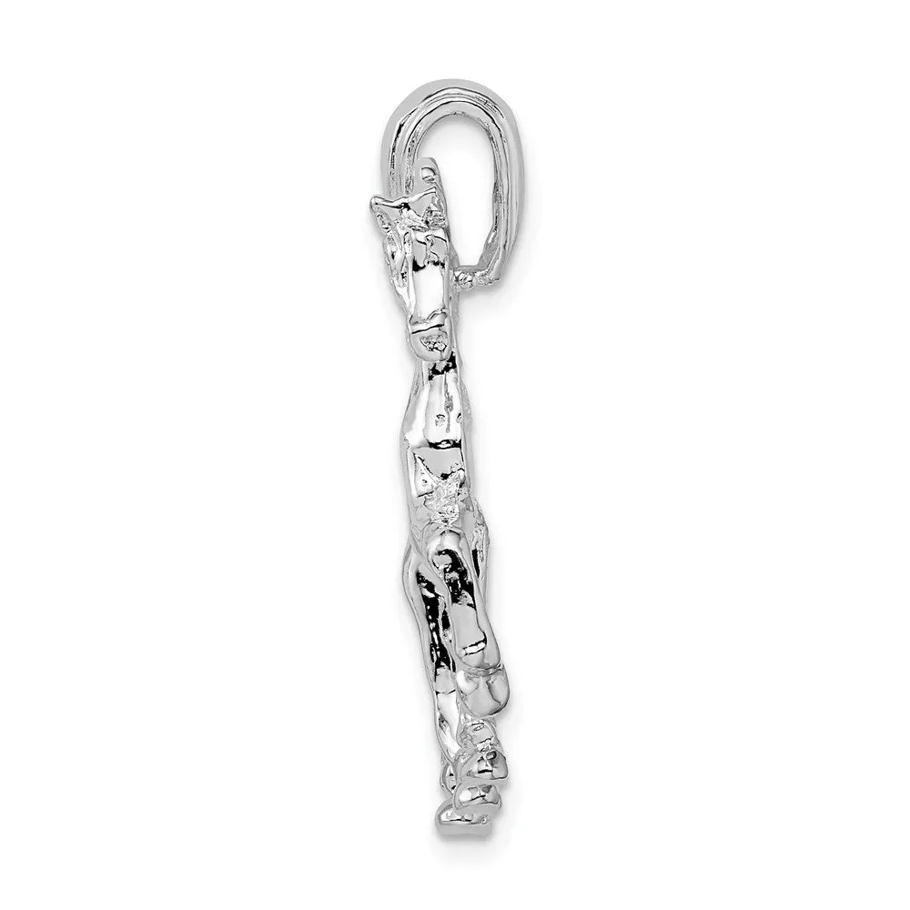 Sterling Silver Polished Walking Horse Pendant