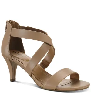 Style & Co. Womens Paysonn Criss-Cross Front Kitten Heels Beige Brown 8M