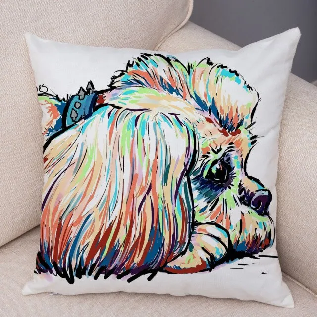 Stylish Dog Print Pillow Cases