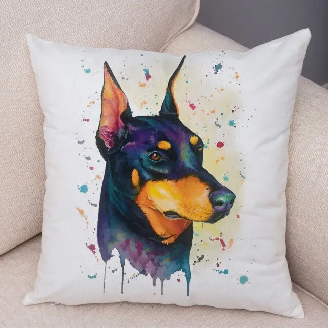 Stylish Dog Print Pillow Cases