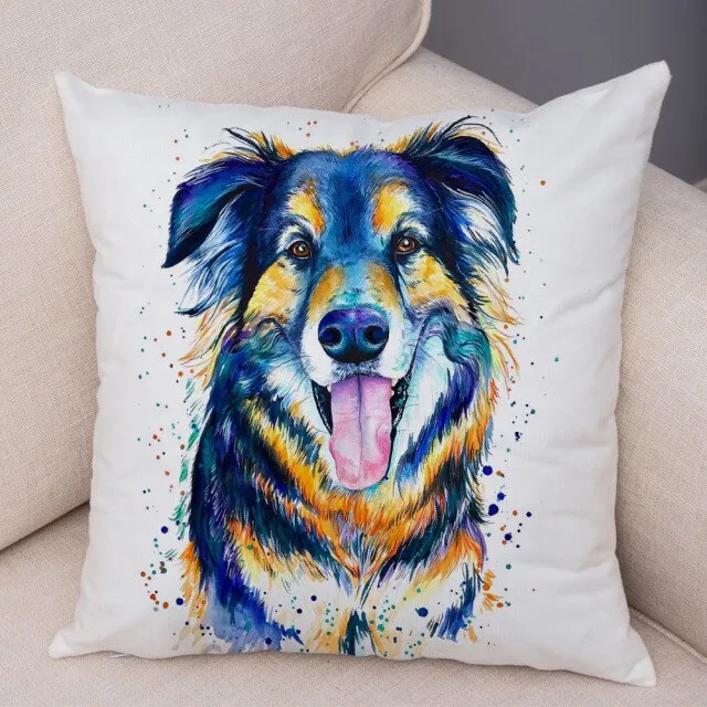 Stylish Dog Print Pillow Cases