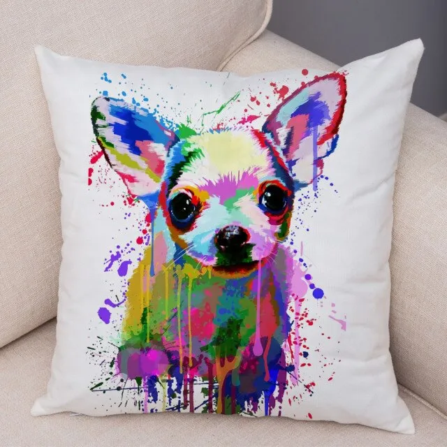 Stylish Dog Print Pillow Cases