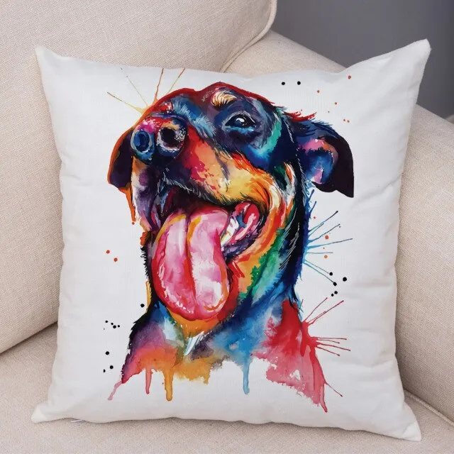 Stylish Dog Print Pillow Cases