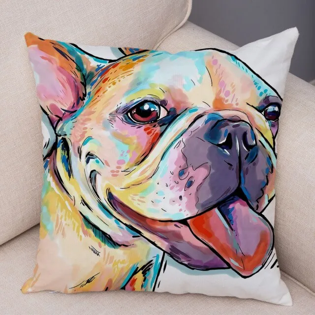 Stylish Dog Print Pillow Cases