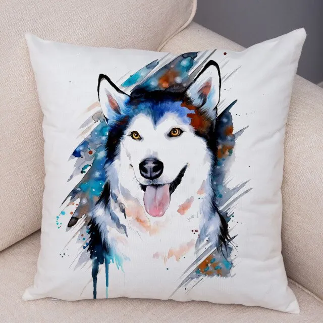 Stylish Dog Print Pillow Cases