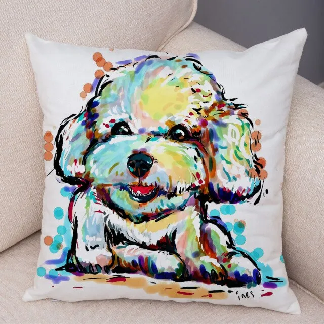Stylish Dog Print Pillow Cases