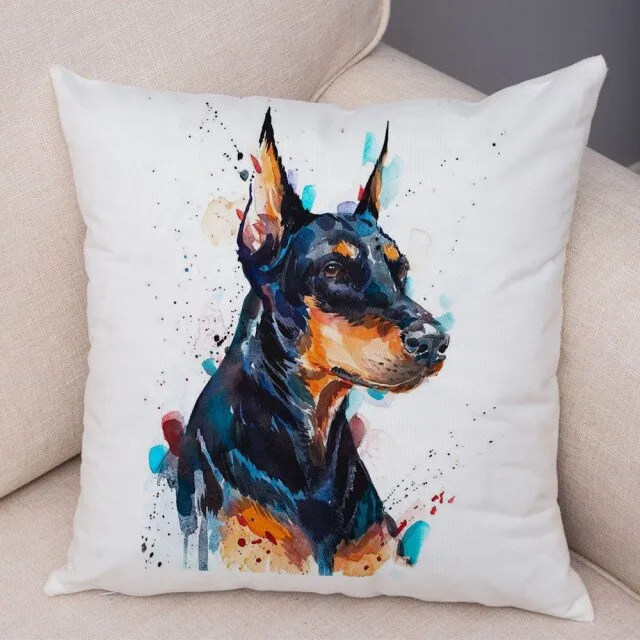 Stylish Dog Print Pillow Cases