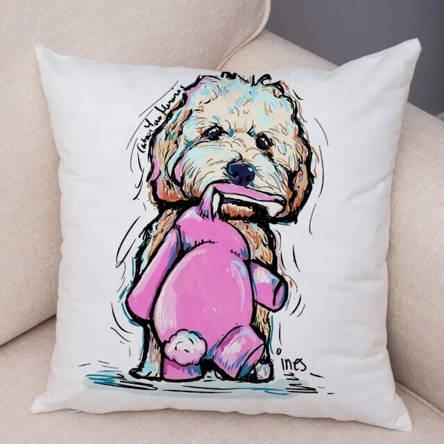 Stylish Dog Print Pillow Cases