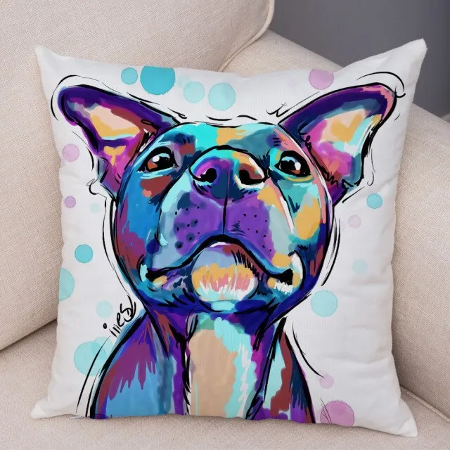 Stylish Dog Print Pillow Cases