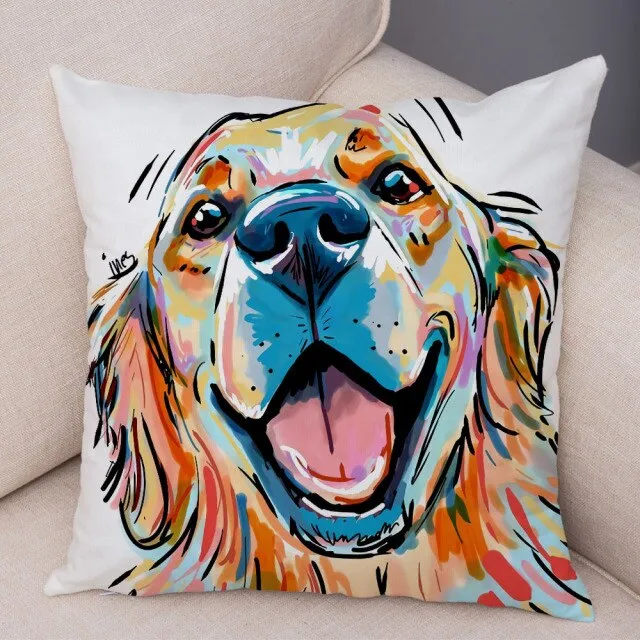 Stylish Dog Print Pillow Cases