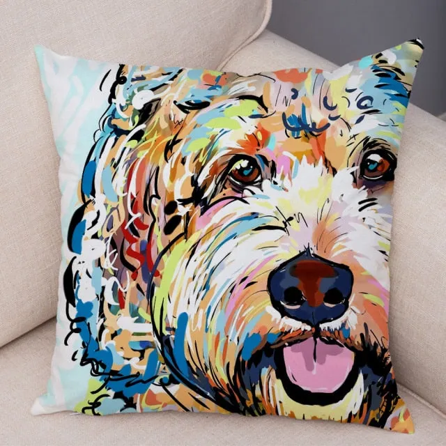 Stylish Dog Print Pillow Cases