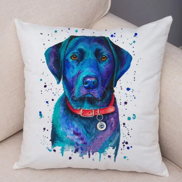 Stylish Dog Print Pillow Cases