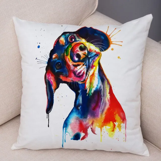 Stylish Dog Print Pillow Cases