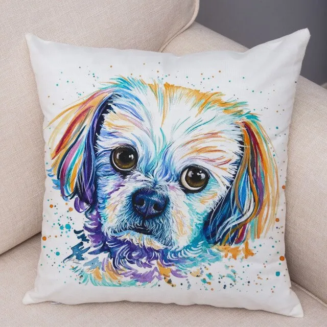Stylish Dog Print Pillow Cases