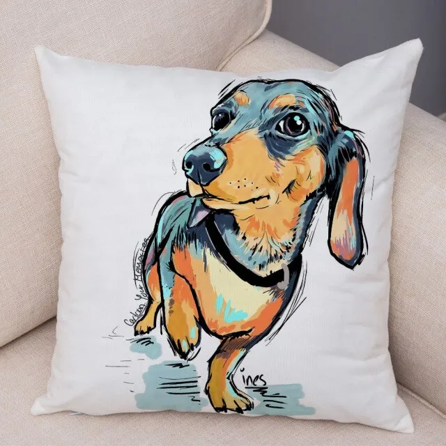 Stylish Dog Print Pillow Cases