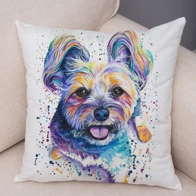 Stylish Dog Print Pillow Cases