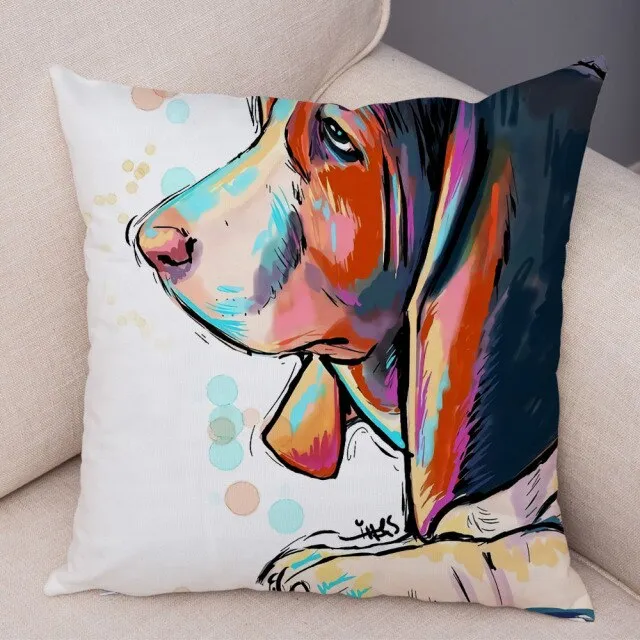Stylish Dog Print Pillow Cases