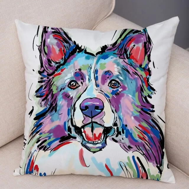 Stylish Dog Print Pillow Cases