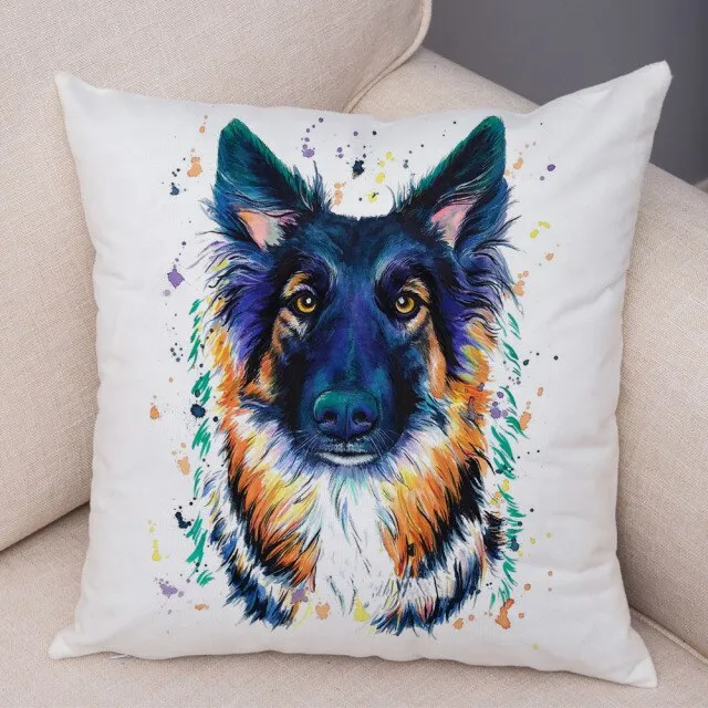 Stylish Dog Print Pillow Cases