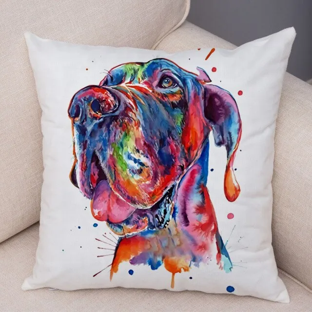 Stylish Dog Print Pillow Cases