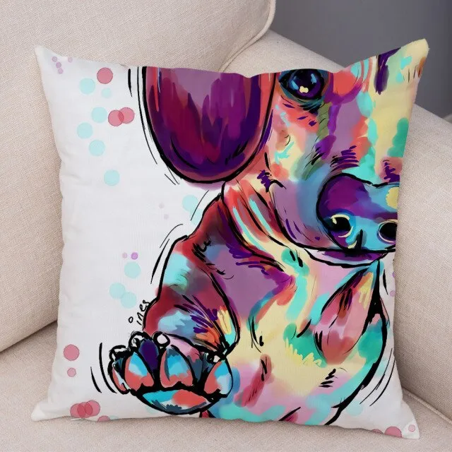 Stylish Dog Print Pillow Cases