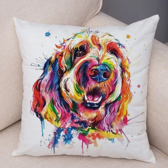 Stylish Dog Print Pillow Cases