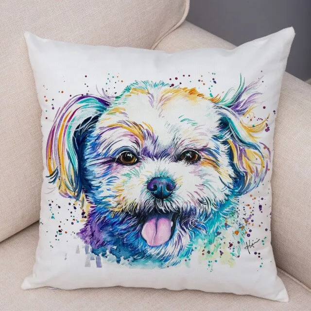 Stylish Dog Print Pillow Cases