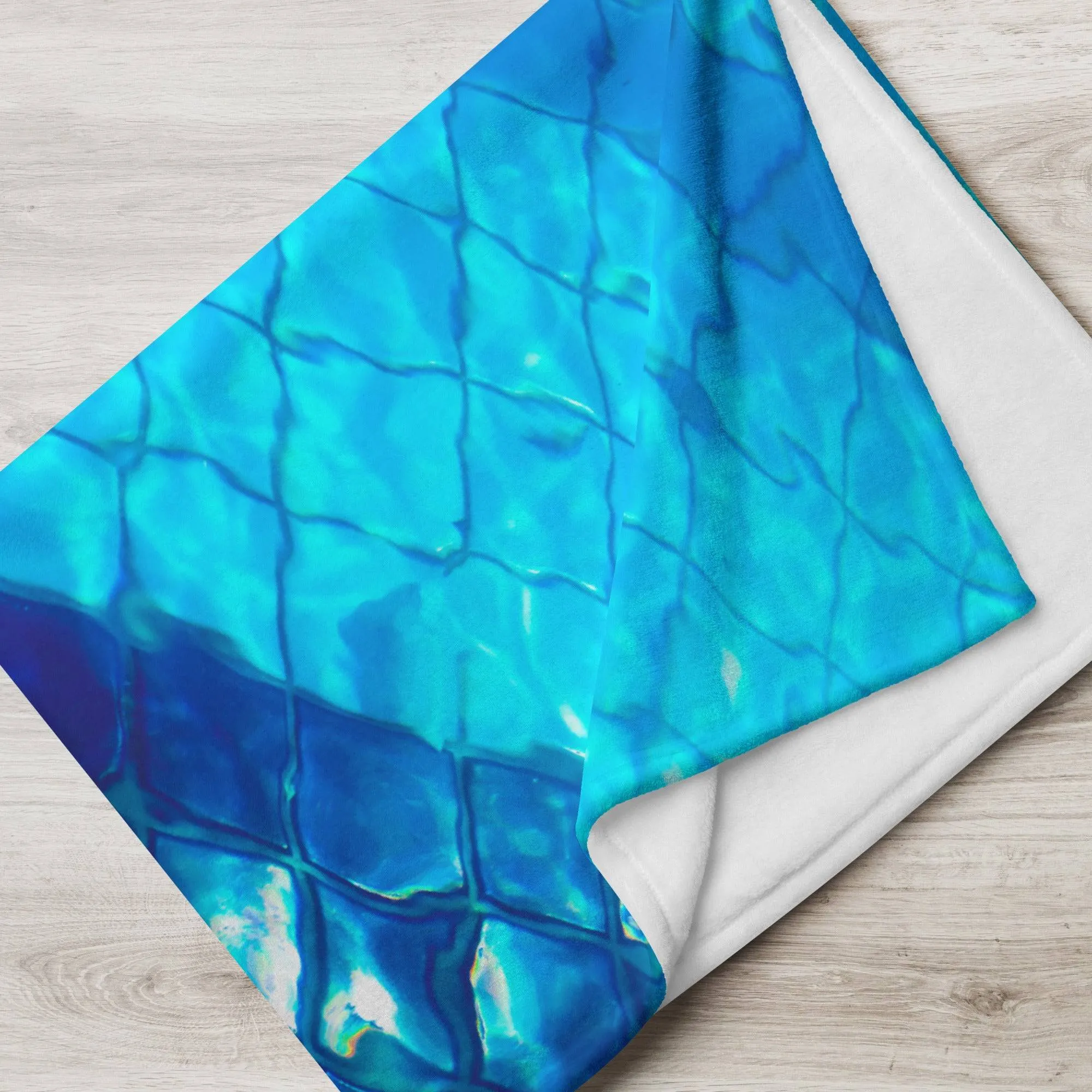 Swimmer Pool Tiles Printed 50 × 60 Throw Blanket