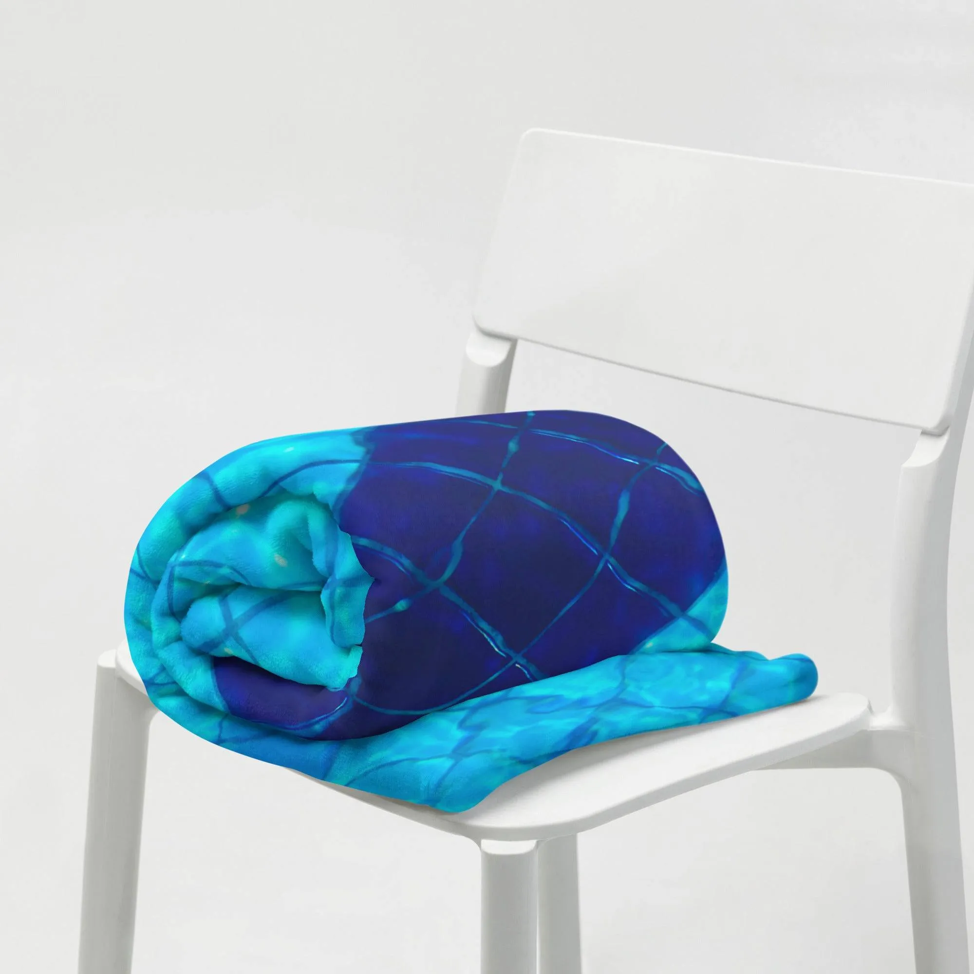 Swimmer Pool Tiles Printed 50 × 60 Throw Blanket