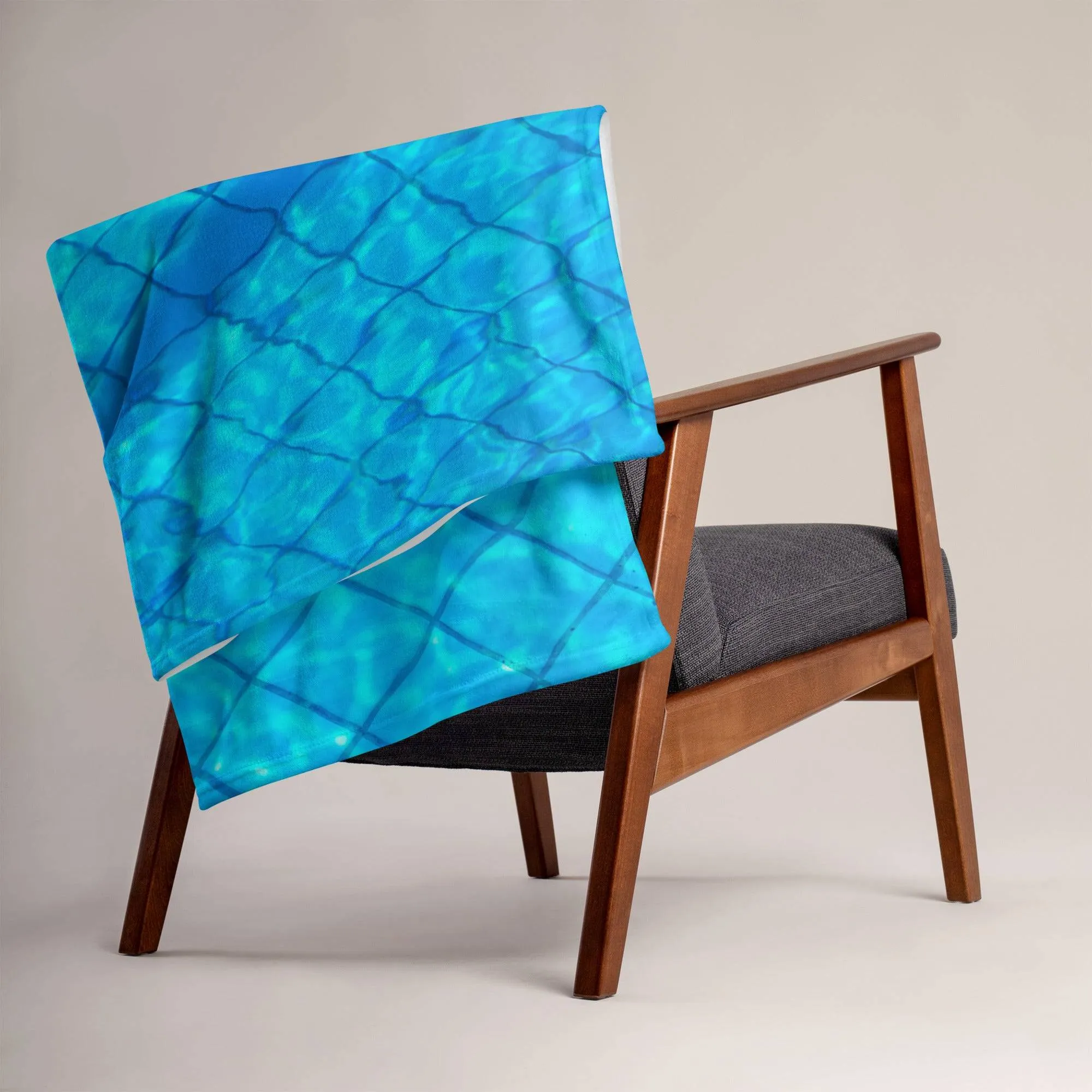 Swimmer Pool Tiles Printed 50 × 60 Throw Blanket