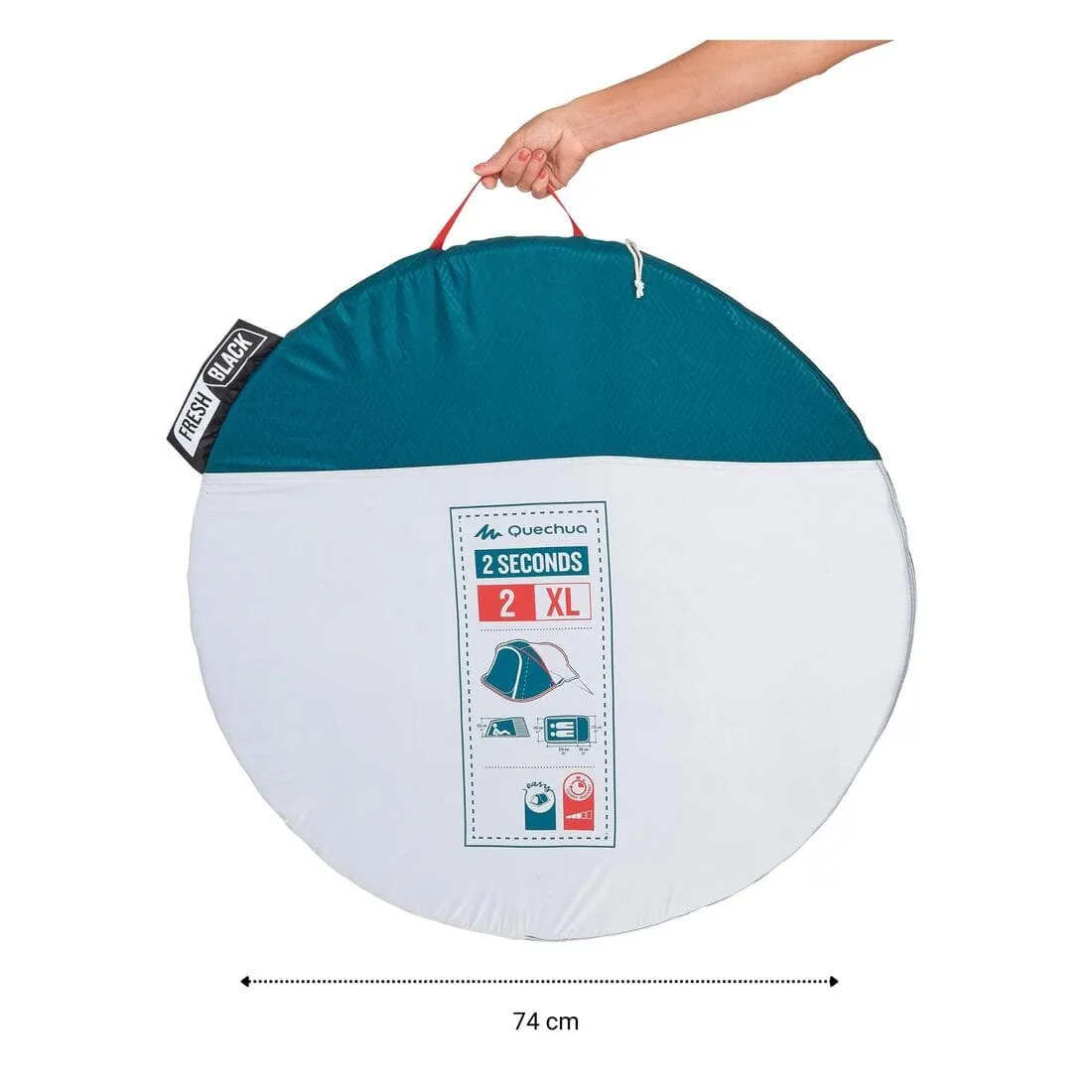Tente de camping - 2 SECONDS XL - 2 places - Fresh & Black