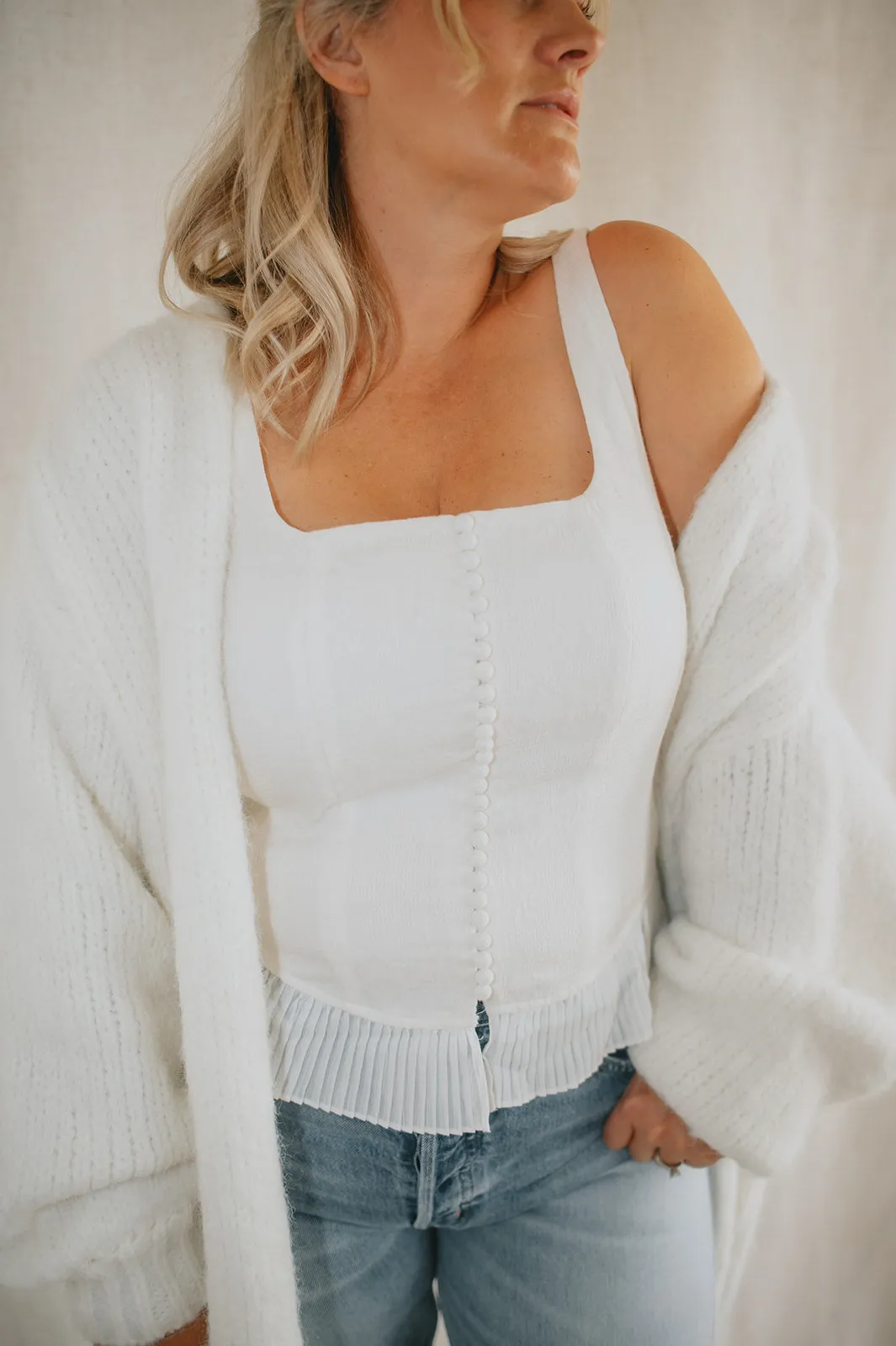 The Marlowe Cardigan - Snow