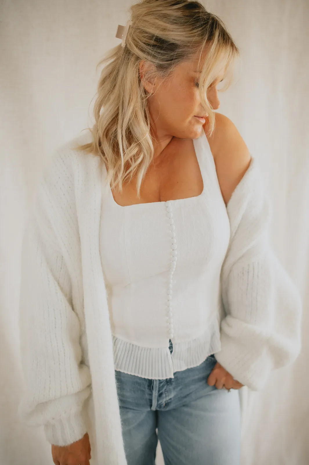 The Marlowe Cardigan - Snow