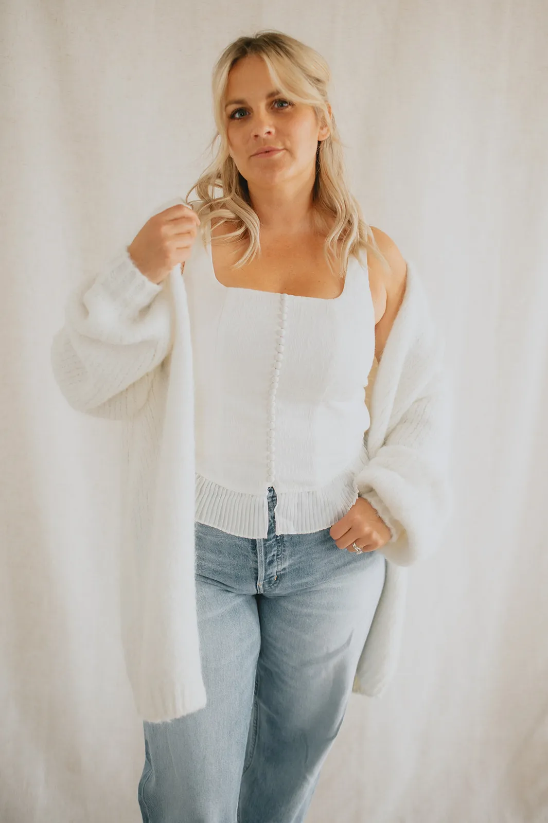 The Marlowe Cardigan - Snow
