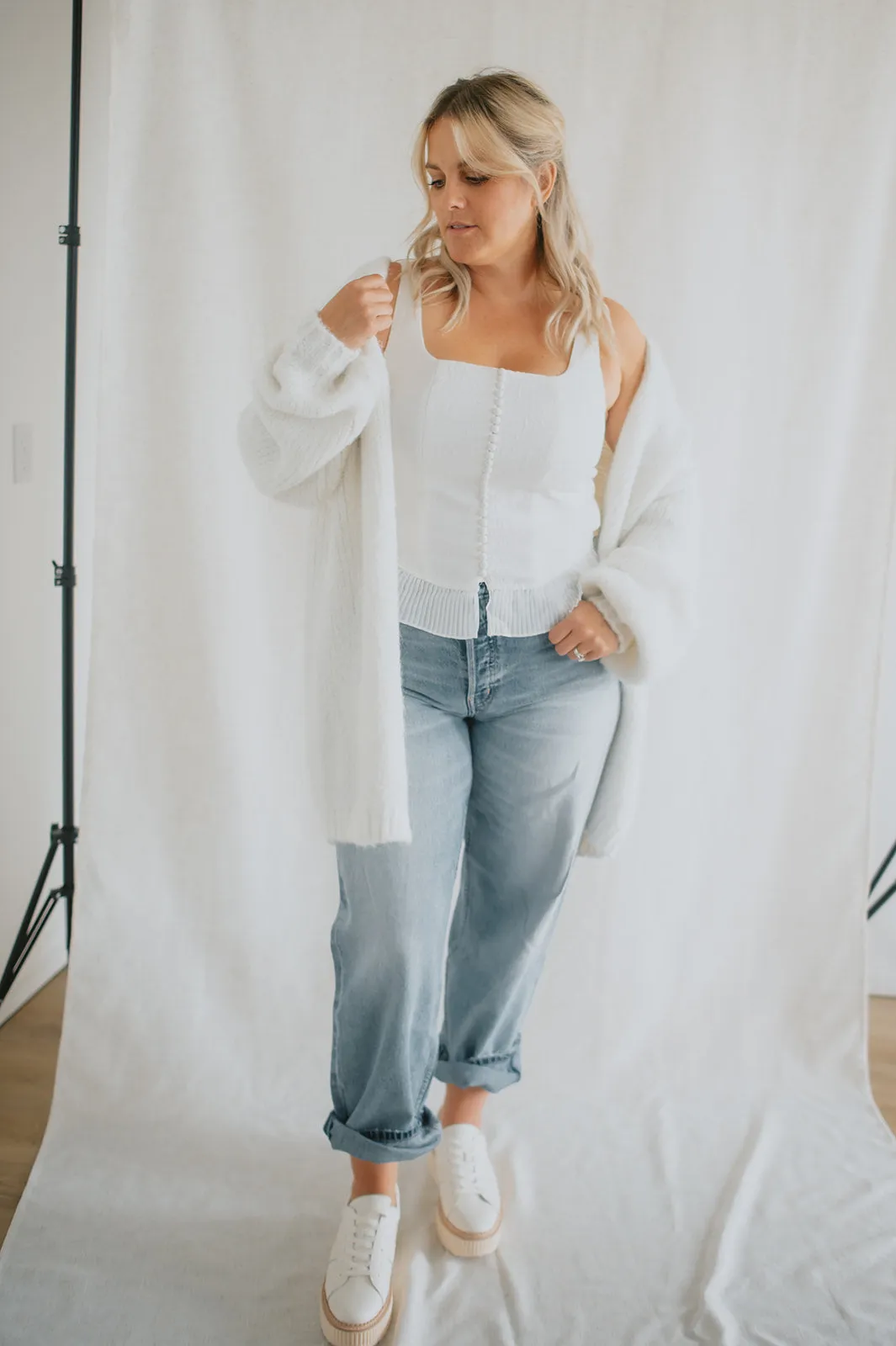 The Marlowe Cardigan - Snow