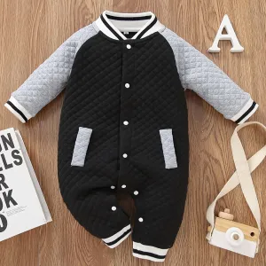 Thickened Checkered Slant Baseball Coat for Girls