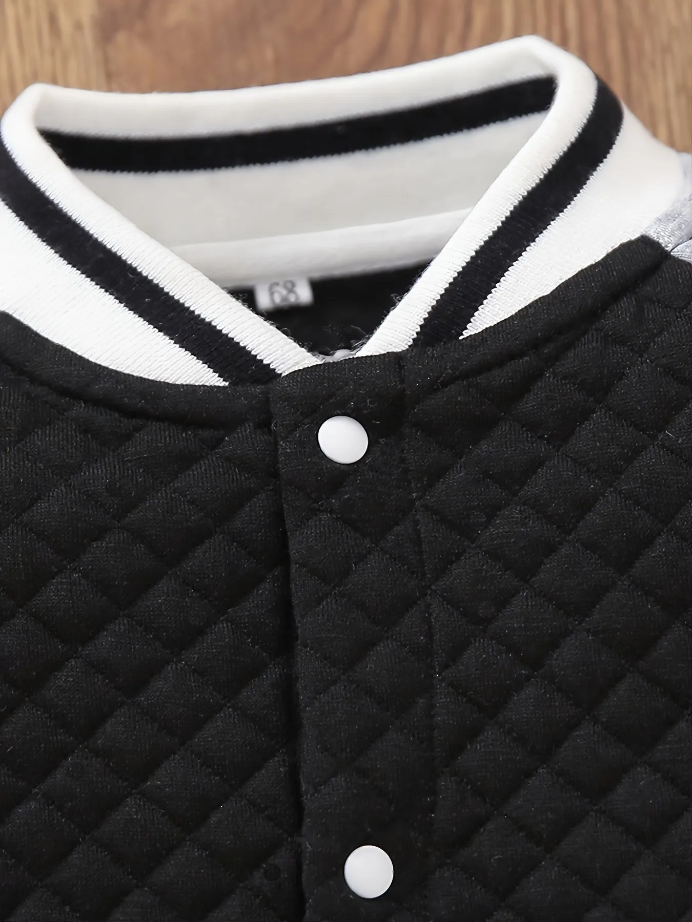 Thickened Checkered Slant Baseball Coat for Girls